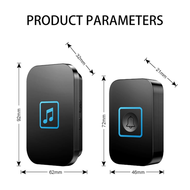 CACAZI A86 Electronic Music Remote Control Doorbell One For One AC Wireless Doorbell CACAZI A86 Electronic Music Remote Control Doorbell One For One AC Wireless Doorbell
